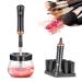 JZLUCKY Makeup Brush Cleaner, Upgrade Electric Makeup Brush Cleaner and Dryer Machine, Automatic Super Fast Cosmetic Spinner Brush Cleaner for Most Size Brushes (Black)