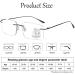 Bezax Borderless Men's Reading Glasses - Progressive Multifocus Square HD Lens Elastic Hinge +1.0 to +3.0 - Stylish Vision for Older Readers - Buy Online on GoSupps.com