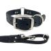 Regal Dog Dog Halison Biothane waterproof with 1.5m leash for small medium -sized large dogs (black) - dog collar with D -ring with striking color - for puppies medium -sized & large dogs of large collars and leash black