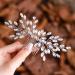 Fairvir Bridal Wedding Hair Comb Silver Sparkly Rhinestones Side Comb Bride Hair Accessories for Women and Girls (Silver)