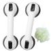 HomeKaren 12" Suction Grab Bars 2 Pack, Shower Handles for Handicap, Mother Day, Elderly, Disable, Senior, Bathroom Balance Bar Safety Hand Rail Support for Tub, Showers, Bathtubs, Walls, 4" Cup