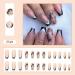 Medium Length Coffin Nude Butterfly Glitter Press on Nails - 24Pcs/Set - Buy Online on GoSupps.com