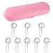 Toothbrush Travel Case with Toothbrush Head Covers for Oral-B Toothbrushes | 8 Pcs Toothbrush Head Covers Compatible with Oral B Electric Toothbrush Heads (Pink)