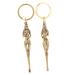 BESTOYARD 1 Set Beauty Key Pendant Cleaning Tools Ear Cleaning Tools Car Accesories Mini Wooden Spoons Small Spoons Brass Ear Scoop Ear Cleaning Metal Spoon Naked Woman Key Pendant Cosmetic