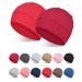 FocusCare 100% Bamboo Viscose Hats for Men Women Helmet Liner Lightweight Sleep Cap for Chemo Hair Loss 2 Red & Burgundy