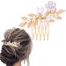 Fairvir Bridal Wedding Hair Combs Gold Flower Hair Accessories Hair Comb Pearl Leaf Combs Bridal Jewelry for Women and Girls(Gold)