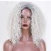 SHIYID Gray White Afro Kinky Curly Wig - Fluffy Synthetic Hair for African American Women | Shop Stylish Wigs Online - Buy Online on GoSupps.com