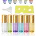 Pinkiou Roller Bottles Glass Roll on Bottle Stainless Steel Ball for Essential Oils 5ml Empty Bottles (with 1 Corkscrew)