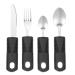 Hemoton adaptive utensils easy grip cutlery set set slipproof disabled eating help cutlery with thick grip cutlery for seniors people hand tremors disabled people