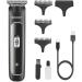 Cordless Beard Trimmer for Men: 3CR13 Blades T-Edgers 6300RPM 120 Min Run 3 Combs Spotlight Type-C Charge - Ultimate Grooming Kit