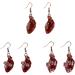Feylie Heart Dangling Earrings | Gothic Punk Asymmetrical Ear Cuffs | Unique Heart Pendant Earrings for Halloween Party - Buy Online on GoSupps.com