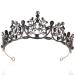 Kamirola Crystal Princess Crown Tiaras for Women and Girls Crystal Headbands for Bridal Halloween Costume and Birthday Party (KC Gold+Black)  KC Gold&Black