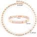 Haqi Magnetic Bracelet & Necklace Set - Rose Gold Stainless Steel Women s Jewelry Gift - Buy Online on GoSupps.com