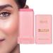 Women's Facial Blusher Stick - Creamy Makeup Solid Moisturizing Stick Blusher Balm Long-lasting Hydrating Blusher Cheek Stick Cream Blusher for Face Cheek Pink