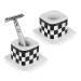 Linkida 2er-pack razor plane stand made of ceramic razor holder for men with diatomite mat for bathrooms compatible with Vikings Merkur Double Edge Safety Razor (black and white checked)