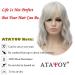 ATAYOU Ladies Short Wavy Silver Grey Wig - Full Bangs Soft Bob Style | Premium Quality Hairpiece - Buy Online on GoSupps.com