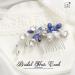 Silver Rhinestone Bridal Hair Comb with Blue Crystal - Elegant Wedding Hair Accessories for Women and Girls - Buy Online on GoSupps.com