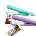 2 PACK Mini Bag Sealer Heat Seal, Handheld Food Sealer Bag Resealer for Food Storage, Portable Smart Heat Sealer Machine with 45 Power Cable for Chip Bags, Plastic Bags, Snack Bags (green+purple)