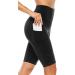Anwell Cycling Shorts Women's Short Sports Pants Cell Phone Pocket Sport Short Leggings L Black