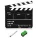 Flexzion Acrylic Plastic Clapboard Director's Clapper Board Dry Erase Cut Action Scene Slateboard for Hollywood Camera Film Studio Home Movie Video 10x12" with Black/White Sticks