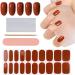 Ebanku 20pcs UV gel nail film brick red nail foil self -adhesive uv gel wraps nail sticker nail foil UV hardening with nail file and stick for women girls nail decoration