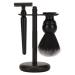 Trimbrush set Anggrek 3-part beard care trimmet Razor set Clipper kit with cutter brush trimmer stand holder for men black
