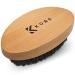 Kobe Palm Men's Military Style Boar Bristle Hair Brush/Beard Brush - Hand Sized Beard Brush for Men - Perfect for Beard Care - Works Well With Beard Oils (Beech)