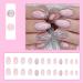 Justotry 24 Pieces Pink Glitter Almond Nails - Press-On Faux Nails for Women - Short Pink French & Oval Artificial Nails - Buy Online on GoSupps.com