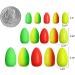 Alwonder 60 Pack Fishing Rig Float - Oval Foam Pompano/Walleye/Live Bait/Surf Fishing Rig with Bead Fly Fishing Crawler Harness - Green Large-0.45 * 0.78 - Buy Online on GoSupps.com