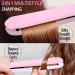 2 in 1 Mini Hair Straightener and Curler - Ceramic Tourmaline Flat Iron for Sleek Waves & Curls (Pink) - International Shipping Available - Buy Online on GoSupps.com