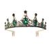 Beaupretty Royal Strass Tiara Krone with Kamm vintage crystal pageant princess crowns with comb baroque tiara wedding jewelry headband (green)