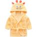 Feiliandajj Unisex Baby Toddler Fleece Bathrobe - Cute Animal Ears Orange Hooded Bathrobe for Boys & Girls (1-6 Years) - Buy Online on GoSupps.com