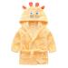 Feiliandajj unisex baby toddler fleece bathrobe cute animal ears terry bathrobe soft morning gown with bags and hooded baby bathrobe for boys and girls 1-6 years 4-5 years of orange