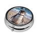 ZhongGuo Cute Penguin Printed Pill Organizer Round Travel Pill Organizer Mini Medicine Pill Box for Purse Iron Plating One Size Cute Penguin
