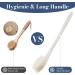 17 Inch Shower Body Brush for Exfoliation and Cleaning - Long Handle Back Scrubber for Men and Women - Non-Slip Handle and Adhesive Hook Included - Cream White - Buy Online on GoSupps.com