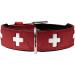 HUNTER SWISS dog collar leather high quality Swiss cross 32 (XS) red/black red/black 32 (XS) Collar
