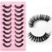 Eyelashes Russian Strip Lashes Natural Fluffy Wispy D Curly Effect Hybrid Strip Lashes Look Like Extensions 10 Pairs (D-04) - Buy Online on GoSupps.com