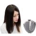 Large 15.2 x 17 cm mono-base real hair topper clip in crown topper hair parts for women with side part (2# 30 cm) 30 cm (12 inches) 2# off black