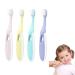 Fainca 4 pieces baby toothbrush soft toothbrush baby nano toothbrush 3-12 years of toothbrush soft suitable for children with sensitive gums (yellow pink purple blue)
