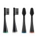 Charcoal Brush Heads for Waterpik Complete Care 5.0/9.0(WP-862/CC-01), Extra Soft Bristles, 4 Count, Black