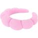 MapofBeauty 2 Pieces Spa Headband Women Fashion Puffy Head Wear Hair Accessory Sponge Soft Hairband (Black/Pink) - Buy Online on GoSupps.com