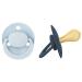 Baby-Nova Latex Baby Schnuller 2 Set with cherry shape-for babies from 0-24 months-nipple made of natural rubber-BPA-free-Made in Germany-light blue & dark blue light blue & dark blue 2 Set