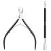 Nail Clipper Manicure Pedicure Set Cuticle Pusher and Cutter Cuticle Trimmer Cuticle Nipper Cuticle Cutter Clipper for Fingernails and Toenails Black