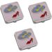 Stephanie Imports Set of 3 Double Sided Magnifying Compact Slim Mirrors (Pastel Pink & Red Rhinestone Heel Square)