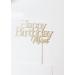 LuciaNArtGB Happy Birthday Mum Cake Topper (Speckled Gold)