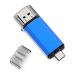 64GB USB C Flash Drive, Alihelan 2 in 1 OTG Dual Type C Thumb Drive 64 GB USB 3.0 Pen Drive Memory Stick Photo Stick for USB-C Smartphone Tablet Mac PC Computers MacBook Laptop, Blue 64GB Blue