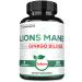 Satoomi Lions Mane with Ginkgo Biloba Supplement - 60 Capsules - Extra Strength for Restful Mind, Brain Health, Immune System & Focus - Gluten-Free, Non-GMO