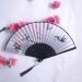 Hand Fans for Women Foldable 2Pcs Folding Hand Held Fans Elegant Flower Bird Butterfly Silk Fans with Grey Tassel Exquisite Black Bone Bamboo Chinese Fan for Dancing Party Wedding