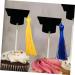 TOPPERFUN 12pcs Graduation Season Card Graduation Hat Graduation Caps Cupcake Topper Graduation Cocktail Picks Graduation Appetizer Picks Phd Toothpick Student Doctor's Hat Non-woven Fabric Yellow 10X3.8X3.8CM - Buy Online on GoSupps.com