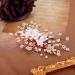 Chargances White Flower Pearl Hair Comb for Wedding Brides Bridesmaid Crystal Beaded Hair Comb Accessories Rhinestone Head Pieces for Women Girls Porm (Rose Gold) - Buy Online on GoSupps.com